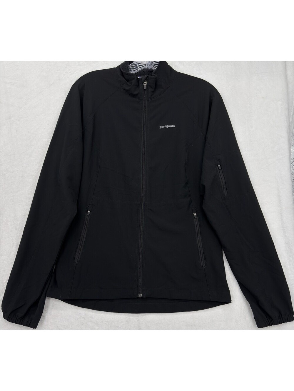 Patagonia Womens Medium Jacket Soft Shell Adze Full Zip Jacket Windproof Black